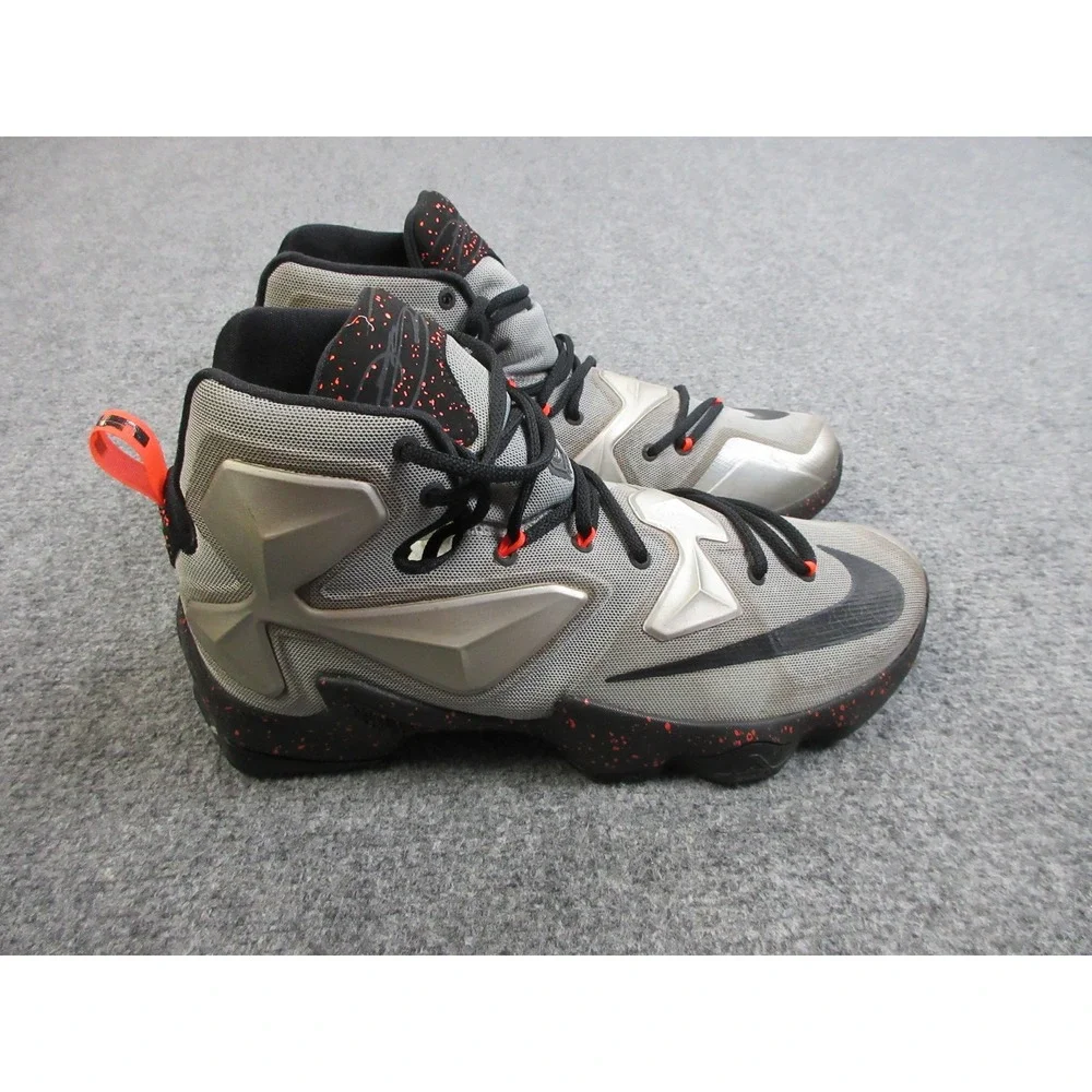 Nike LeBron 13 Rubber City Shoes Mens Size 12 Gray Basketball Sneaker 807219-003